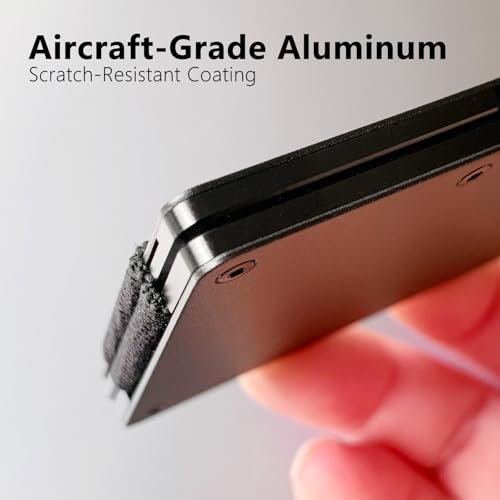 Slim Metal Wallet for Men – RFID Blocking Credit Card Holder, Minimalist Aluminum Wallet, Durable Front Pocket Wallet, Great Gift for Men3