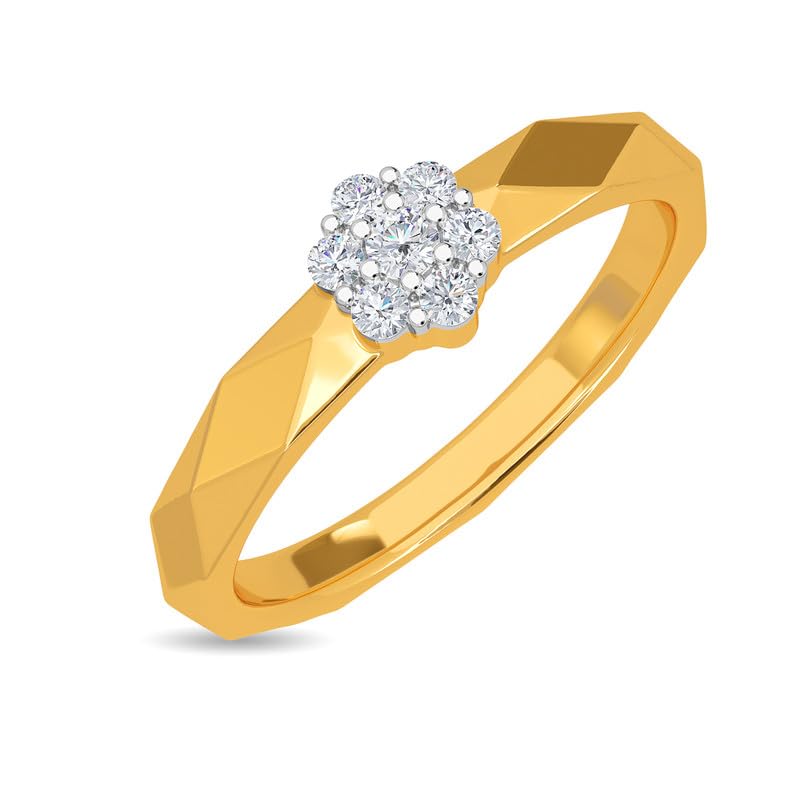 Image of KISNA 14k / 18k Real Gold & Diamond Ring | Diwali, Rakhi Rakshabandhan Gift for Sister /Bhabhi /Women | With Certificate of Authenticity & BIS-Hallmarked Gold Jewellery | Shanelle Ring