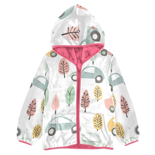 GuoChe Colorful Cartoon Cars Kids Sherpa Jacket
