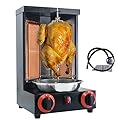 BNDHKR Homemade Chicken Shawarma Machine Countertop Rotisserie Grill Kebab Vertical Rotisserie Propane Turkish Chicken Doner Kebab Broiler wih 2 Burners