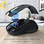 HOTWEEMS Wireless Mouse, D-09 Computer Mouse USB Cordless Mice for Laptop, Ergo Grips, Lightspeed 5-Level 2400 DPI, 16 Months Battery, Portable for PC Mac Chromebook (Black)
