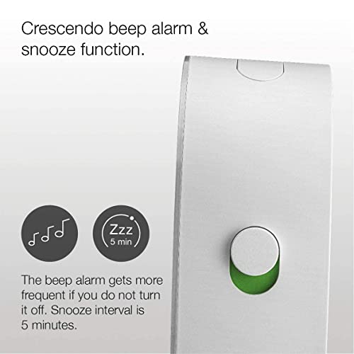 Braun Classic Analogue Alarm Clock With Snooze And Continuous Backlight, Quiet Quartz Movement, Crescendo Beep Alarm In White, Model Bc22W. #TOP2