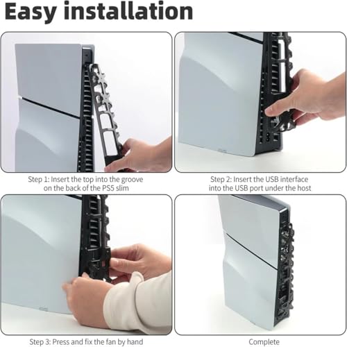 Dobe Cooler Externo Ventilador Fan USB Com LED Para PS5 SLIM Disco e Digital, 3 Ventiladores, Design