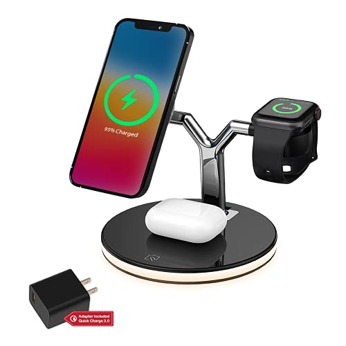 UPNEXT 3 in 1 Charging Station Apple | Compatible with Magsafe Charger | iPhone 13 Pro Max Charger iPhone 12 | Charging Station for Multiple Devices Apple | Apple Wireless Charging Station
