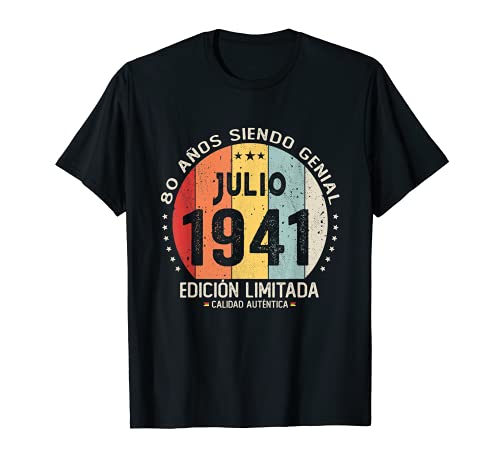 Regalo 80 años Cumpleaños Hombre Mujer - Julio 1941 Camiseta