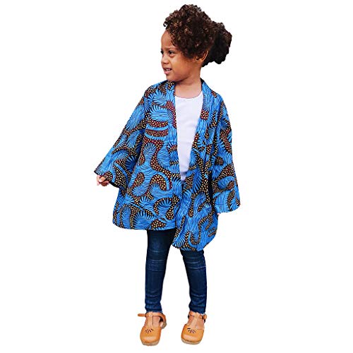 Girls Spring Autumn Jacket Toddler Baby Girls African Print Jacket Long Sleeve Cardigan Clothes Size 1 to 4 Years