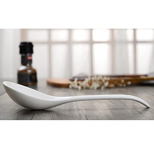 Chin-Chin Jl Porcelain 11-Inch High Heat Resistant Soup Ladle For Mixing Cooking And Stirring, White #TOP6