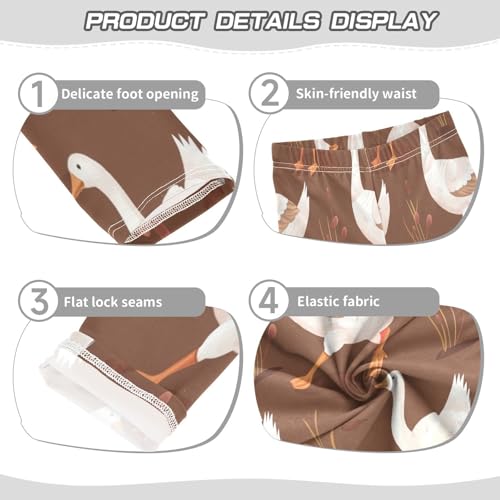 Toddler Girls Leggings Printed Yoga Pants Leggings White Gooses for Kids3