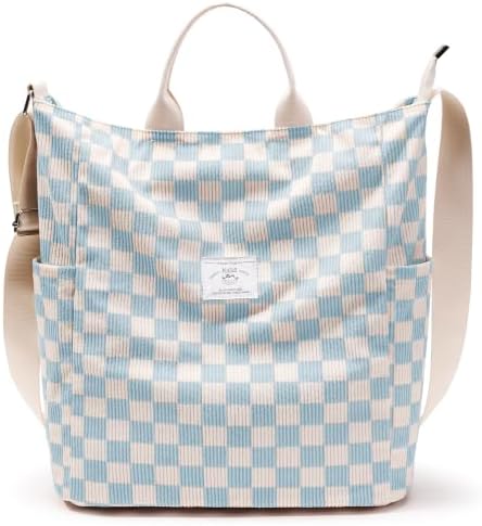 KALIDI Corduroy Tote Bag, Large Slouchy Hobo Messenger Crossbody Bag