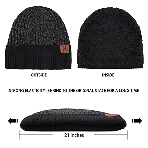 Men & Women Winter Knit Hat Beanie Long Scarf Touchscreen Gloves Set Skull Cap Neck Warmer Gloves Set With Fleece Lined #TOP1