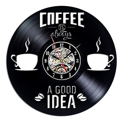 Reloj de pared de vinilo con diseño moderno 3d y luces