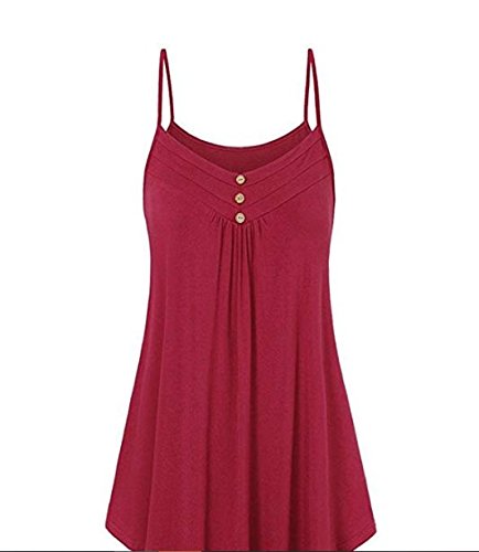 5Five Camiseta sin Mangas de Verano para Mujer con Tirantes y Volantes Rojo Rosso XL
