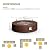 COSIEST Outdoor Propane Fire Pit Coffee Table w Bronze 42 inch Round Base Patio Heater, Certified, 50,000 BTU Stainless Steel Burner, Wind Guard, Transparent Gray Fire Glass, Waterproof Cover
