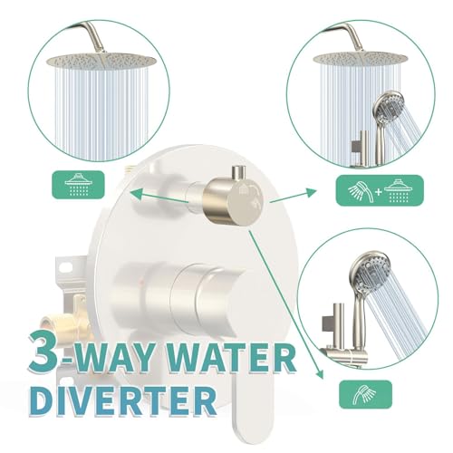 SR-SUN-RISE-12-Inch-Rain-Shower-System-High-Pressure-Shower-Heads-and-Handheld-6-Spray-Combo-Set-Slide-Bar-Shower-Faucets-Sets-Complete-Included-Valve-and-Trim-Kit-for-Bathroom-Brushed-Nickel SR SUN RISE 12 Inch Rain Shower System High Pressure Shower Heads and Handheld 6 Spray Combo Set Slide Bar Shower Faucets Sets Complete Included Valve and Trim Kit for Bathroom Brushed Nickel