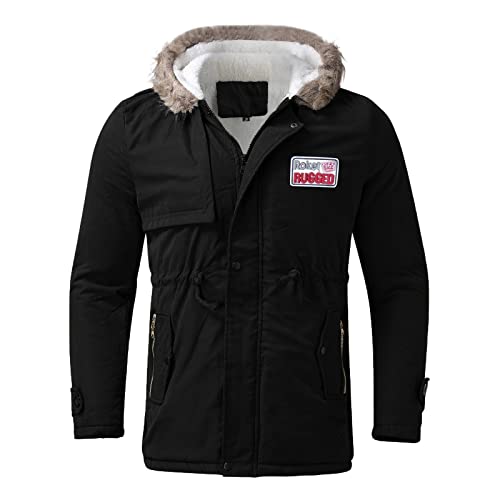 Forro polar hombre montaña con chaqueta acolchada de algodón y diseño largo premium