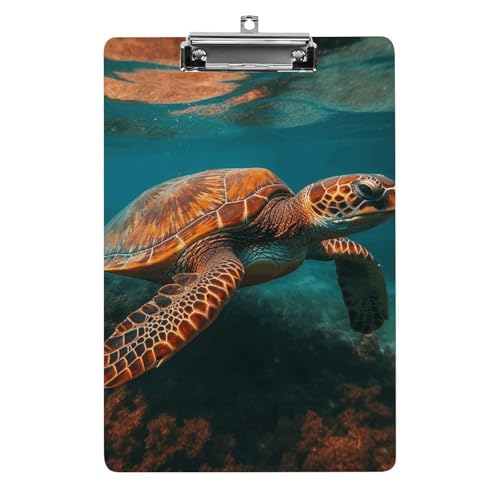 Porte-bloc A4 en acrylique tortue de mer, le cadeau utile pour vos collègues