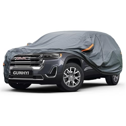 Image of GUNHYI Premium Car Cover Custom Fit GMC Acadia, 16 Layers Heavy Duty Car Cover Waterproof All Weather with Zipper Door for Sun Rain Snow Dust Uv Protection