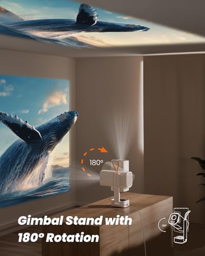 Image of Yaber T1 Pro2 Mini Projector with WiFi and Bluetooth, Dolby Audio & Turbo Sonic Bass, Auto Focus & Keystone, Native 1080 FHD with HDR10, Portable Projector for Outdoor Indoor Use