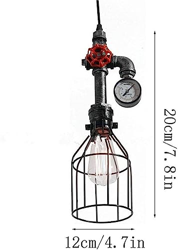 Lustre conduite d'eau rétro, éclairage plafond cage de fer cuisine salon - 7