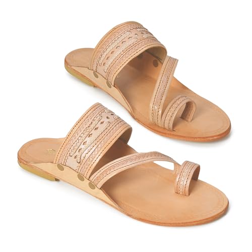 Image of Kolhapuri Chappal for Men Original, Pure Leather Handcrafted Traditional Kolhapuri Chappal for Man Formal Footwear for Weddings & Parties, Ethnic Wear & Daily Comfort