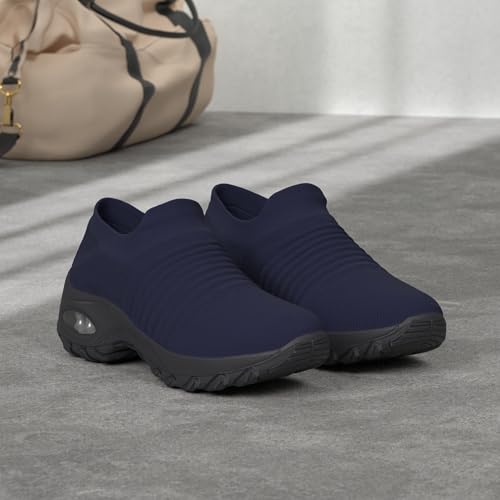 Image of Slow Man Women's Walking Shoes Sock Sneakers - Mesh Slip On Air Cushion Lady Girls Modern Jazz Dance Easy Shoes Platform Loafers