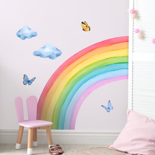 Supzone Vinilo Decorativo Grande Arcoiris y Mariposa miniatura 4
