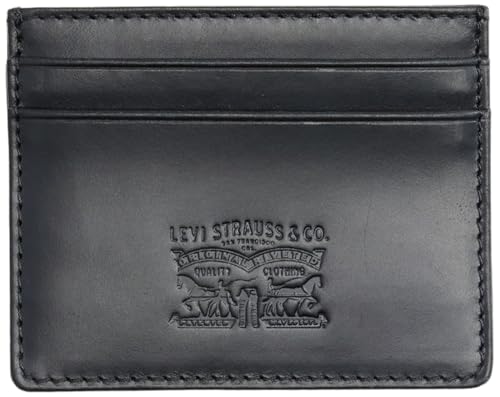 Levi's Leather Card Case Wallet Mujer, Caviar, Einheitsgröße