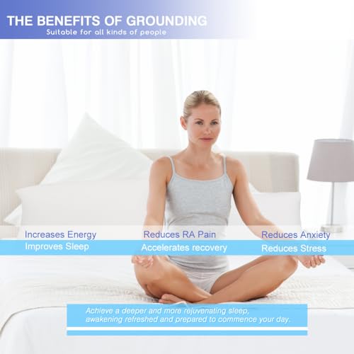 Earthing Grounding Pillowcase Silver Antimicrobial Conductive Grounding Mat for Better Sleep Safe Fits King Size(20x36in) 1PCS