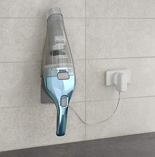 BLACK+DECKER - Aspirateur à Main Sans Fil DUSTBUSTER Rechargeable 7,2V - Aspi Compact et Puissant 15,5 AW - Autonomie 17 min - Batterie Lithium-ion - Capacité 385 ml - Bleu Chrome - NVC220WBC-QW - Image 5