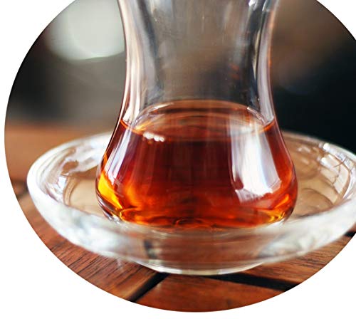 Topkapi  Set de 6 Posavasos de té para Vasos de té Turco té Cristal Zeynep Redonda, diámetro de 10,2 cm, 6 Unidades