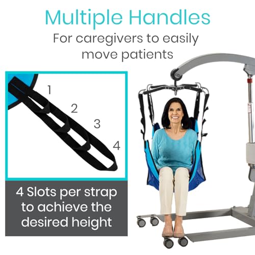 image for Vive Patient Lift Sling - Full Body Mesh Sling for Showering & Home Us