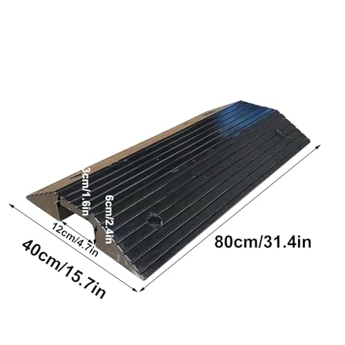 Threshold Ramp Bridge Ramp Getting Thru Door, Threshold Mat, Double-Sided Slope Mat, for Wheelchairs, Cars Vehicles, Caravan, Skateboard, Motorcycle(8cm/3.2in)