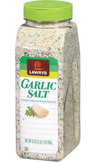 Lawry"s-Coarse Ground Garlic Salt with Parsley, Big Bottle - 33 oz – Premium Seasoning Blend, Kosher