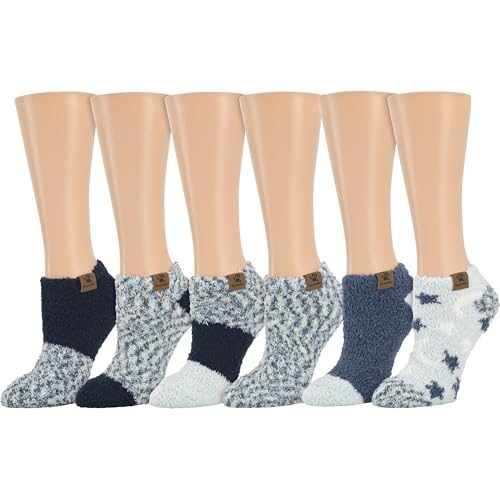 BEARPAW Ladies Cozy Lounge Gift Women Sleep Ankle and Low Cut Socks 6 Pair Country Air