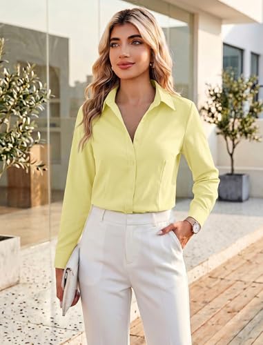 Image of Zeagoo Women's Wrinkle Free Button Down Shirts Long Sleeve Dress Shirts Collared Business Casual Blouses Tops XS-3XL
