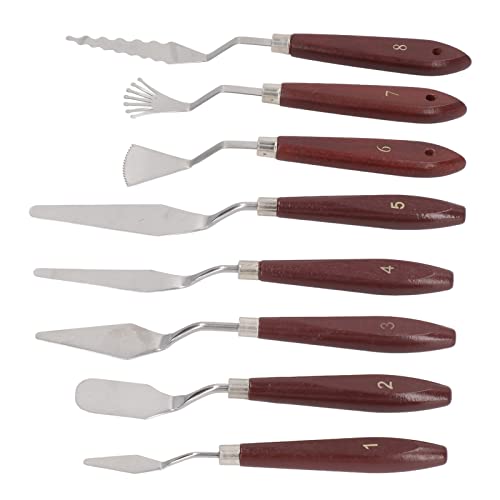 8 Pcs Painting Knife Set Versatile Less Steel Spatula Palette Knives Painting Mixing Scraper For Art Paint Multifunctional Accessory For Home Use