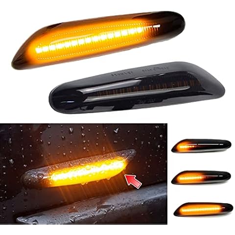 Turn Single Side Light,Dynamic Amber LED,Front Fender Side Marker Light,For BMW E90 E91 E92 E93 E46 E60 E53 X3 E83 X 1 E84 E81 E82 E87 E88 Cover