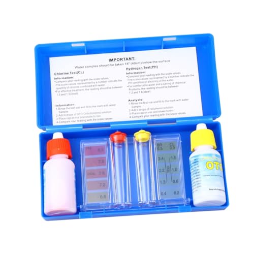 Abaodam 1Juego Reactivos de Prueba de Agua para Piscina y Spa de Análisis Químico de Ph Residual y Alcalinidad para de de Agua