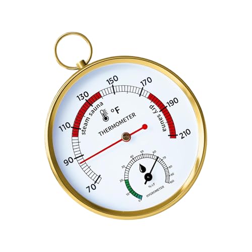 Termómetro de sauna R, higrómetro versátil, 9,6 x 2,6 cm, medidor de temperatura de sauna, higrómetro resistente al calor, uso versátil en interiores, para adultos, parejas, familias y entusiastas