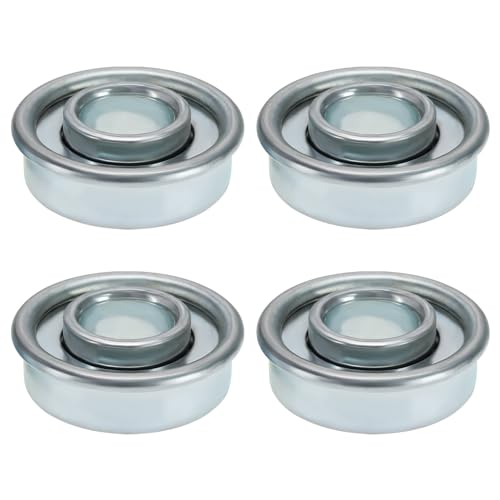 YINETTECH - Rodamientos de rueda para cortacésped (4 unidades, 28,6 mm de diámetro exterior, 12,7 mm, diámetro interior), color plateado