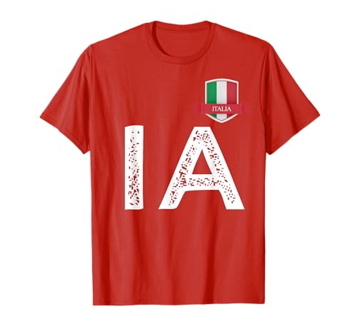 Italienische Flagge Buchstabe I und A Italien Italia rot T-Shirt