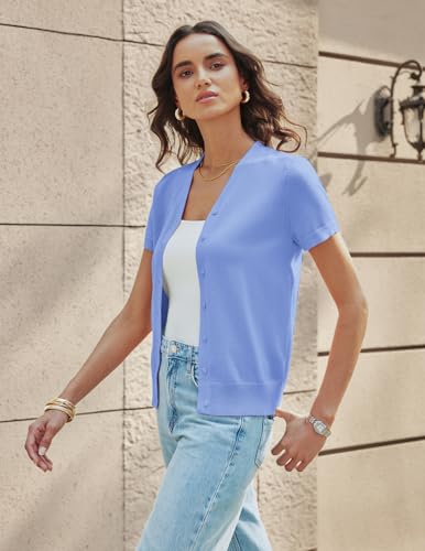 GRACE KARIN Cardigan for Women Summer Lightweight Cardigan Summer Clothing Outfits Women(Sky Blue,XL) — view 4
