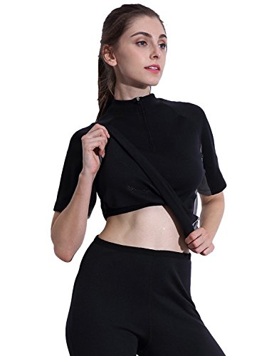 Vinmin Hot Body Shaper T Shirt Slimming Workout Sweat Sauna Suit Stomach Abdominal Trainer Weight Loss Bodysuit for Women