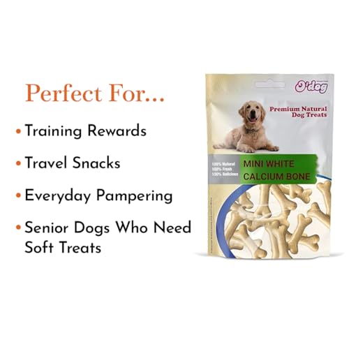 Image of O'Dog Premium Natual Dog Treat Mini White Calcium Bone for Puppies and Dogs Treat, Dog Snacks for Pets, Dog Biscuit (100g)