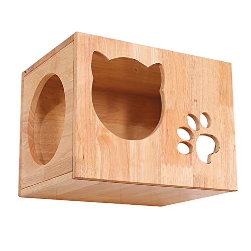 Arbre à chat mural en bois C8 avec hamac flottant - 2