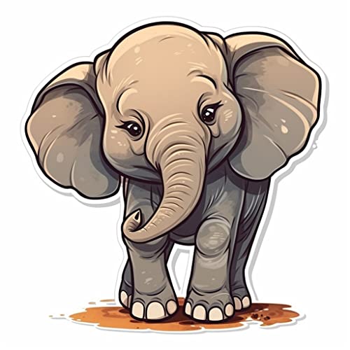 Image of Yoonek Graphics Elephant Vinyl Decal Sticker for Car Window, Laptop, and More. #1933Option17-4