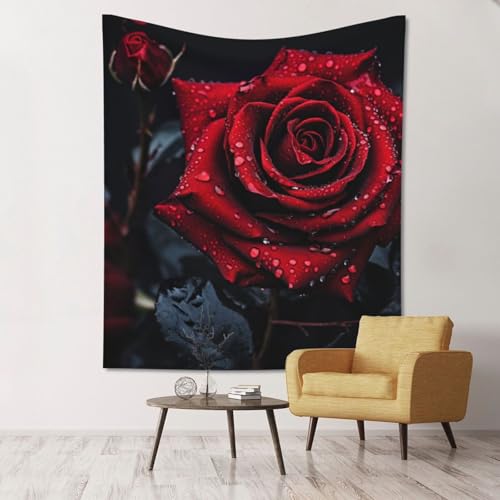Tapisserie murale pour chambre à coucher motif roses rouges SHuWeiD léger