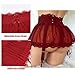 ROSVAJFY Women's Sexy Mesh Lace Mini Skirt with Metal Clips Garter Belt and Panties High Waist Cross Straps Short Dress (Burgundy)