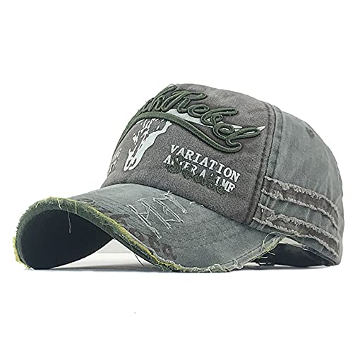 Image of Vintage Cotton Baseball Cap Denim Frayed Edge Sunhat Adjustable Unisex