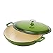 Amazon Basics Enameled Cast Iron Covered Casserole Skillet, 3.3-Quart, Green